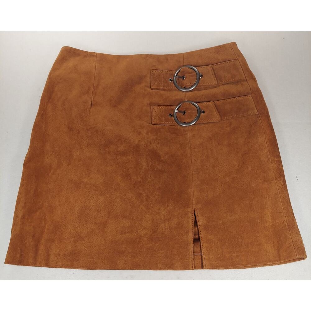 Blank NYC Starry Night Skirt Lined Double Buckle Suede Mini El Dorado 25 Retro